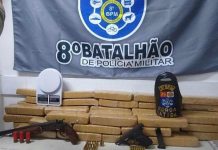 Polícia apreende armas de fogo e cerca de 50 kg de maconha; suspeito é preso