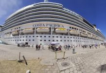 Sob monitoramento, Navio Costa Pacífica aporta com mais de 3.500 cruzeiristas