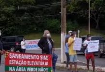 Moradores voltam a protestar e prefeitura diz que suspendeu obras de estação elavatória